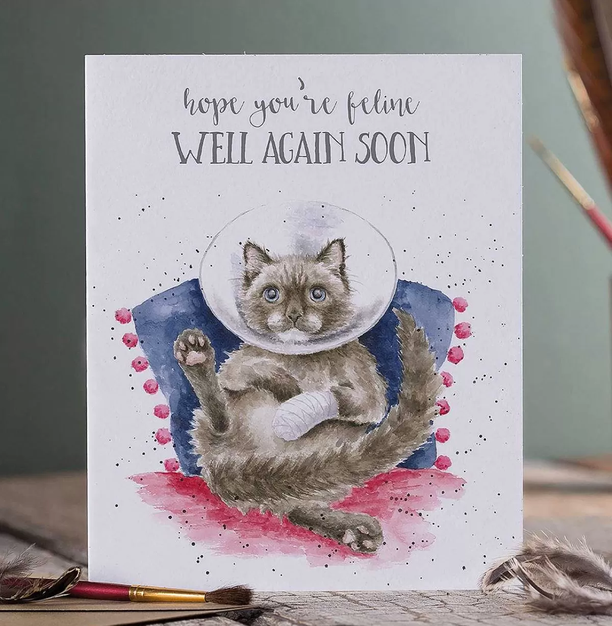 Other Occasions>Wrendale Designs Feline Well Again Soon' Cat Get Well Card