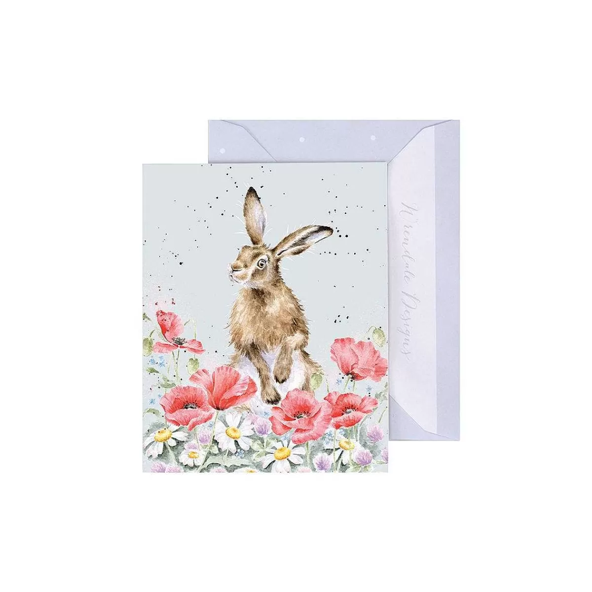 Gift Enclosure Cards>Wrendale Designs Field Of Flowers' Hare Gift Enclosure Card