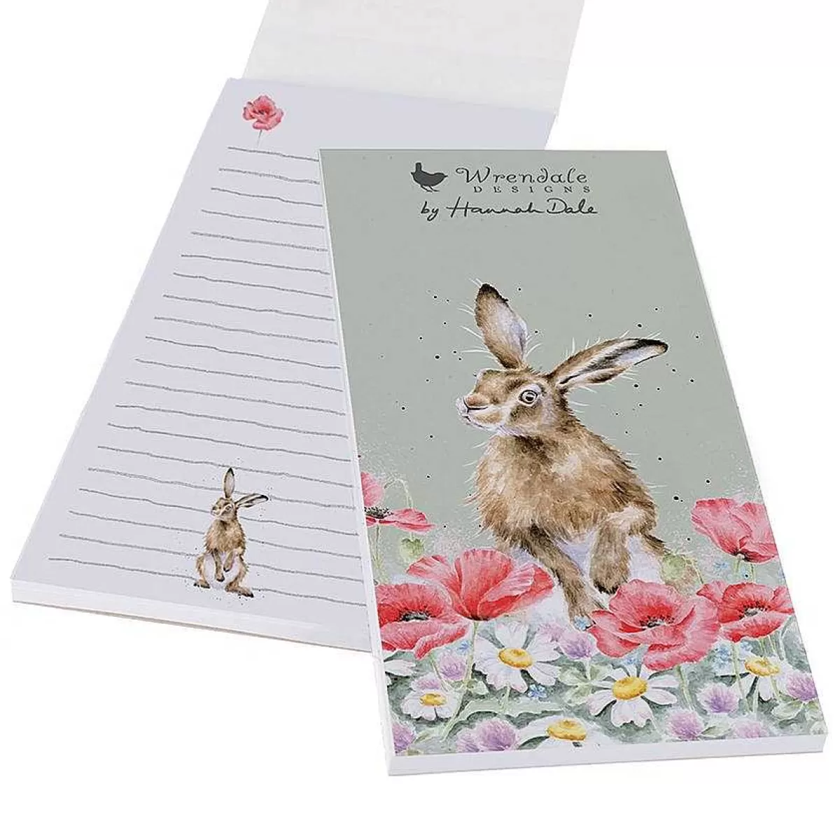 Magnetic Shopping Pads>Wrendale Designs Field Of Flowers Hare Shopping Pad