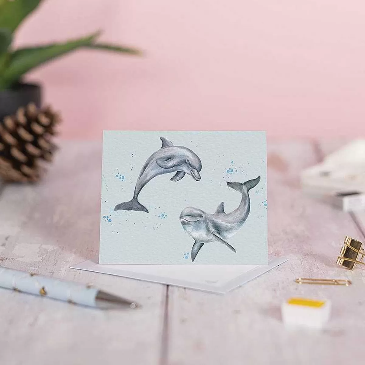 Gift Enclosure Cards>Wrendale Designs Flippin Around' Dolphin Enclosure Card