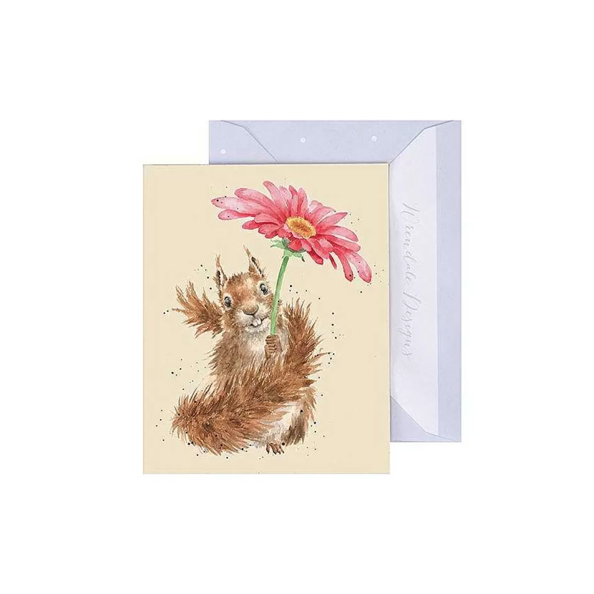 Gift Enclosure Cards>Wrendale Designs Flowers Come After Rain' Squirrel Enclosure Card