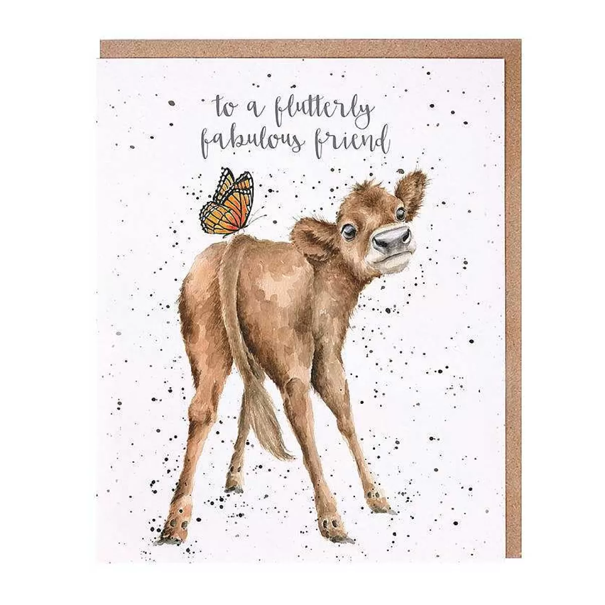 Friendship>Wrendale Designs Flutterly Fabulous Friend' Cow Friendship Card