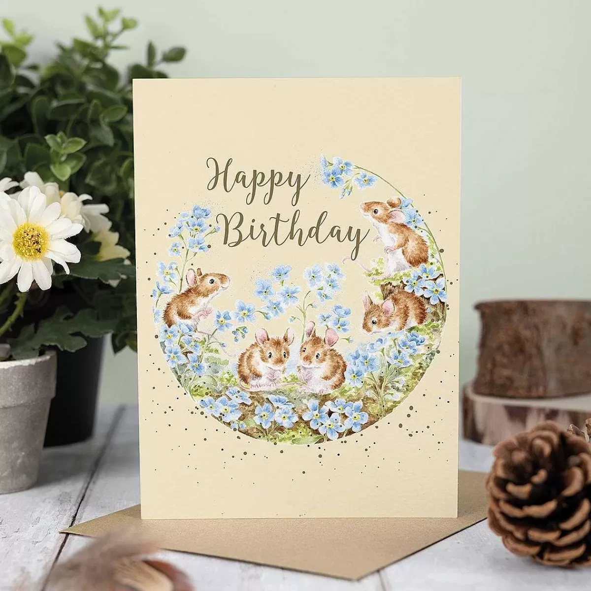 Birthday>Wrendale Designs Forget Me Not' Mouse Birthday Card