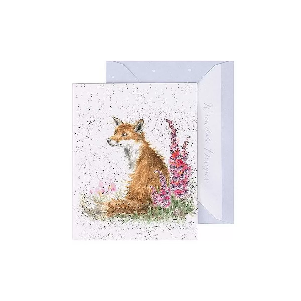 Gift Enclosure Cards>Wrendale Designs Foxgloves' Fox Enclosure Card