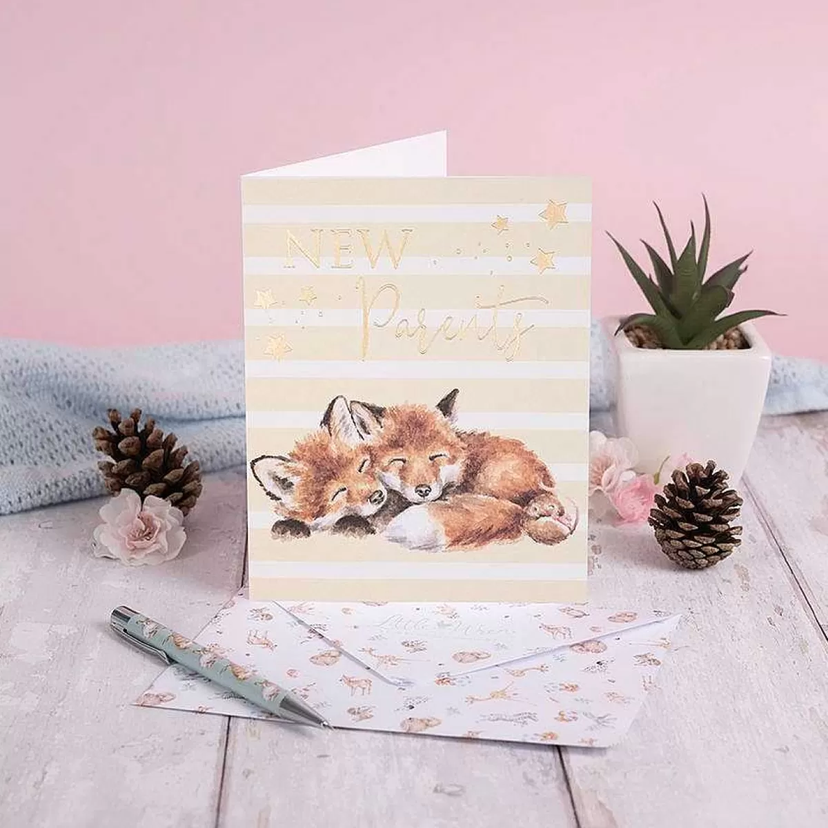 New Baby>Wrendale Designs Furever Family' Fox Card