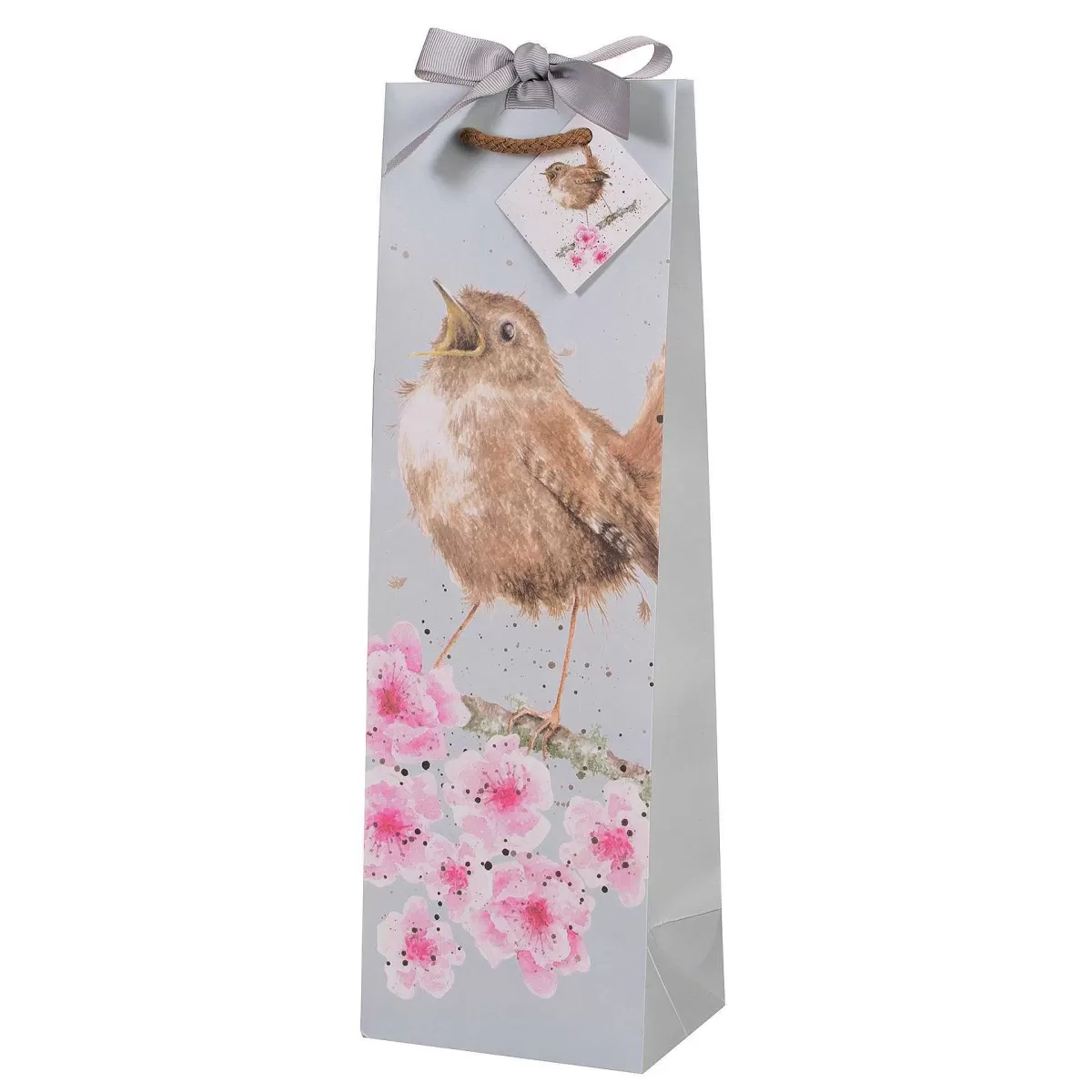 Gift Bags>Wrendale Designs Garden Birds' Wren Bottle Bag