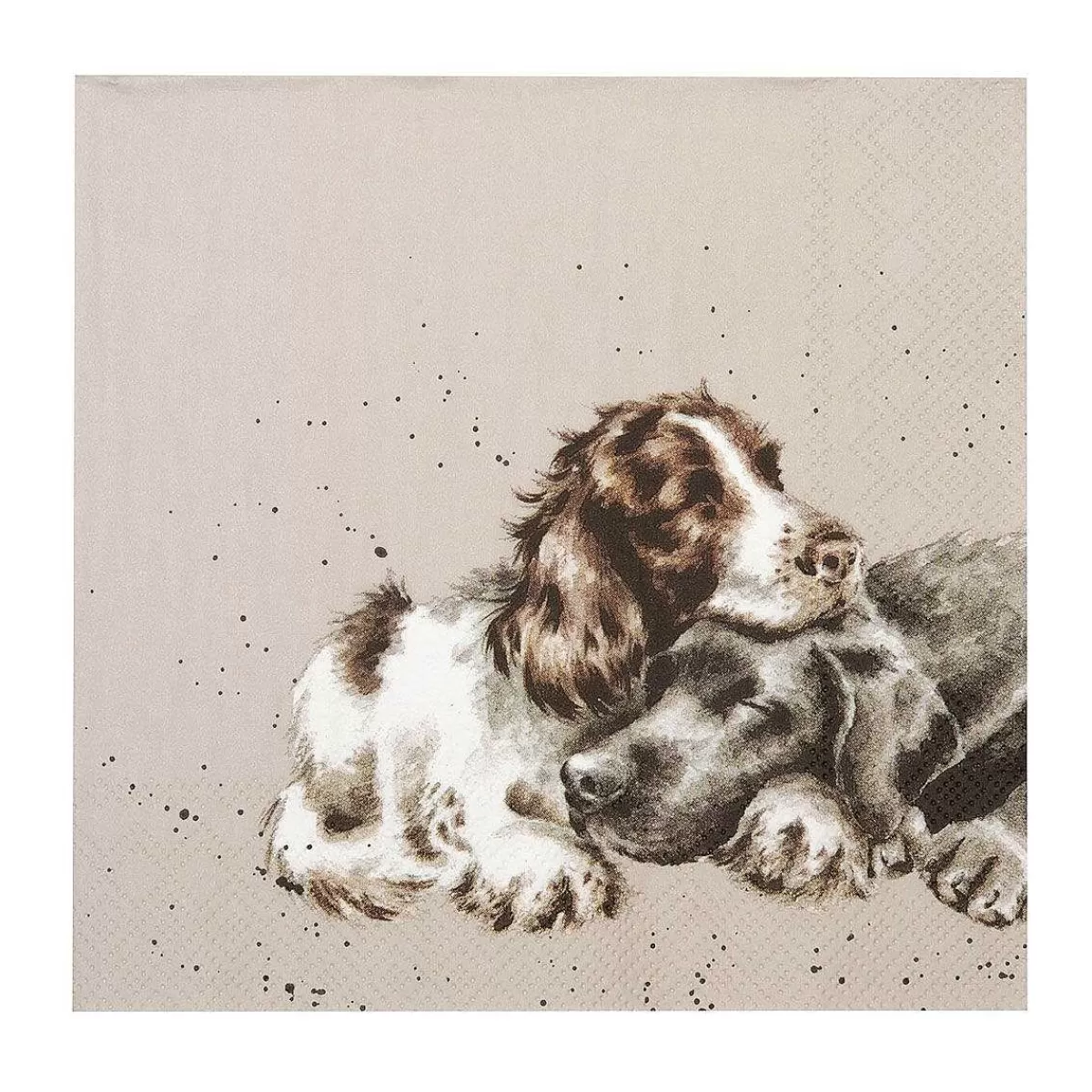 Napkins>Wrendale Designs Growing Old Together' Spaniel And Labrador Lunch Napkin