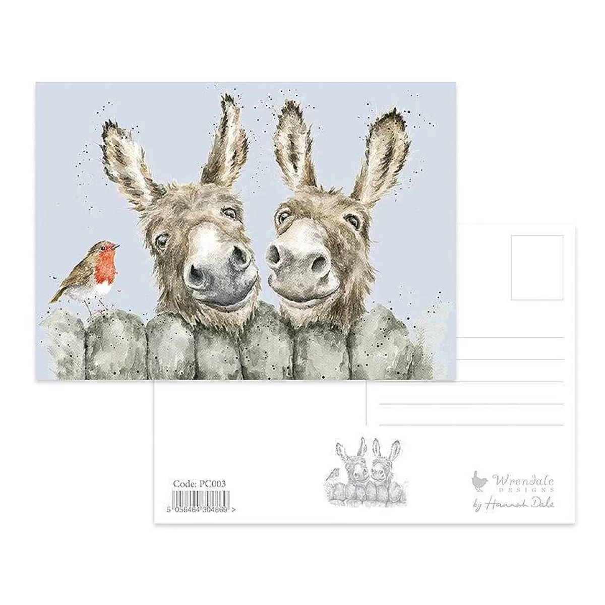 Postcards>Wrendale Designs Hee Haw' Donkey Postcard