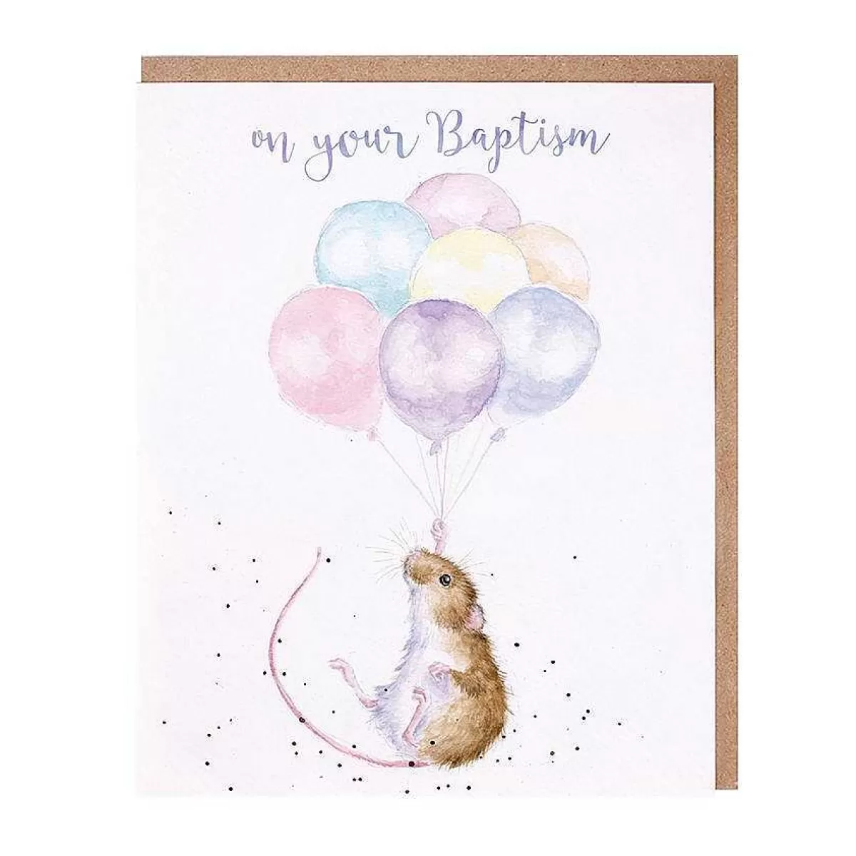 New Baby>Wrendale Designs Hold On Tight' Mouse Baptism Card