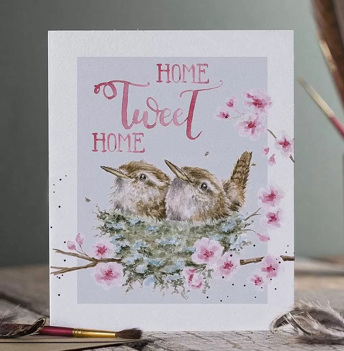 New Home>Wrendale Designs Home Tweet Home' Wren Card