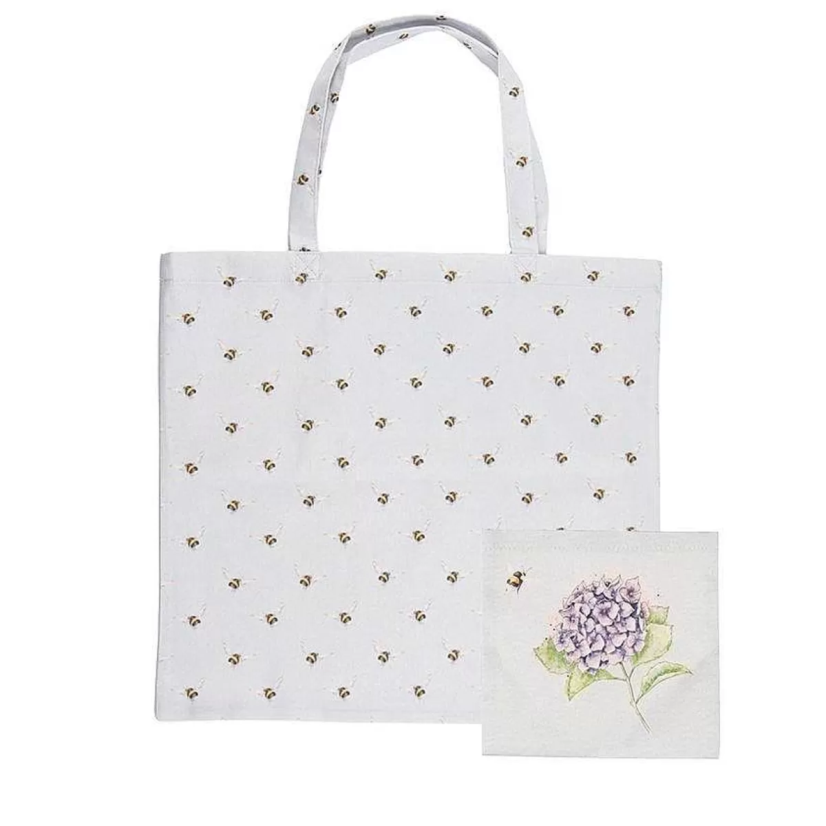 Canvas & Foldable Shopping Bags>Wrendale Designs Hydrangea' Bee Foldable Shopper Bag