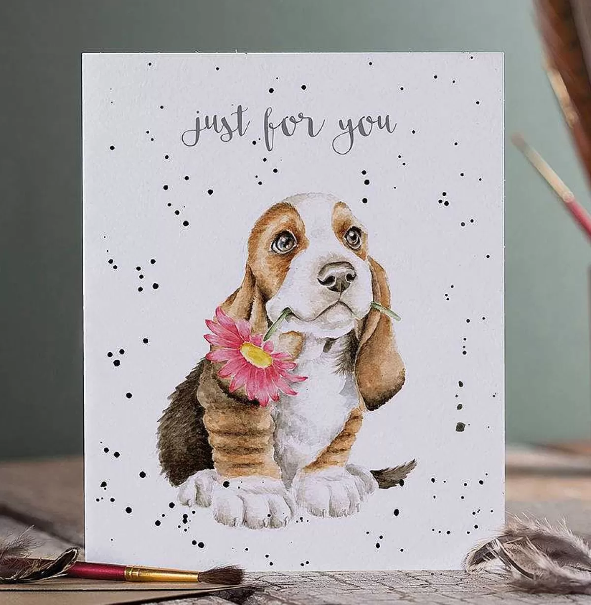 Just To Say>Wrendale Designs Just For You...' Basset Hound Card