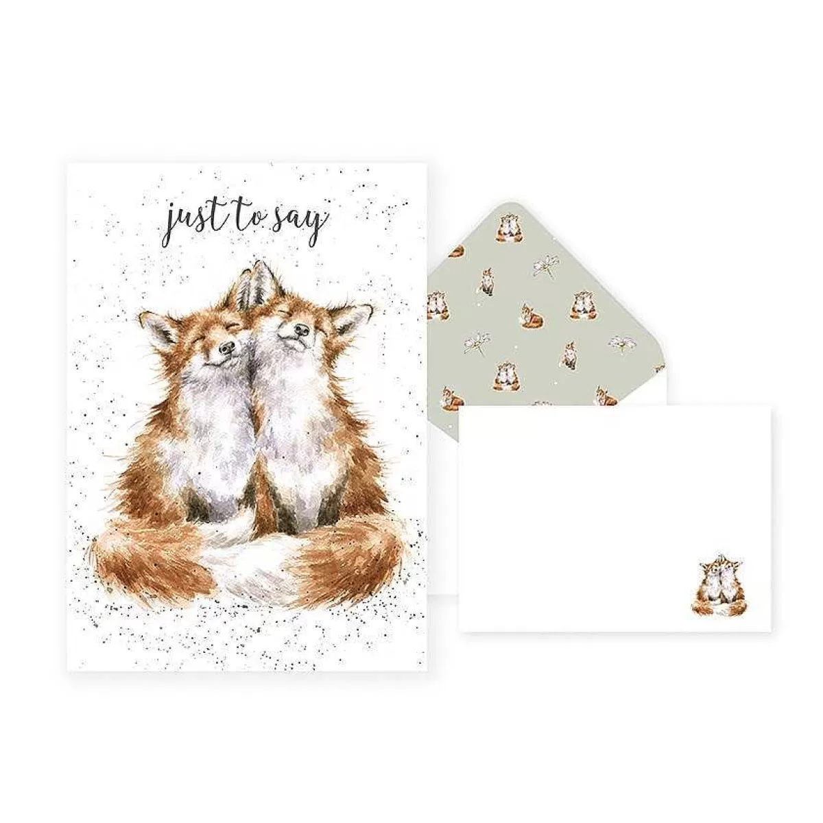 Invitations & Thanks You Packs>Wrendale Designs Just To Say' Fox Notelet Set