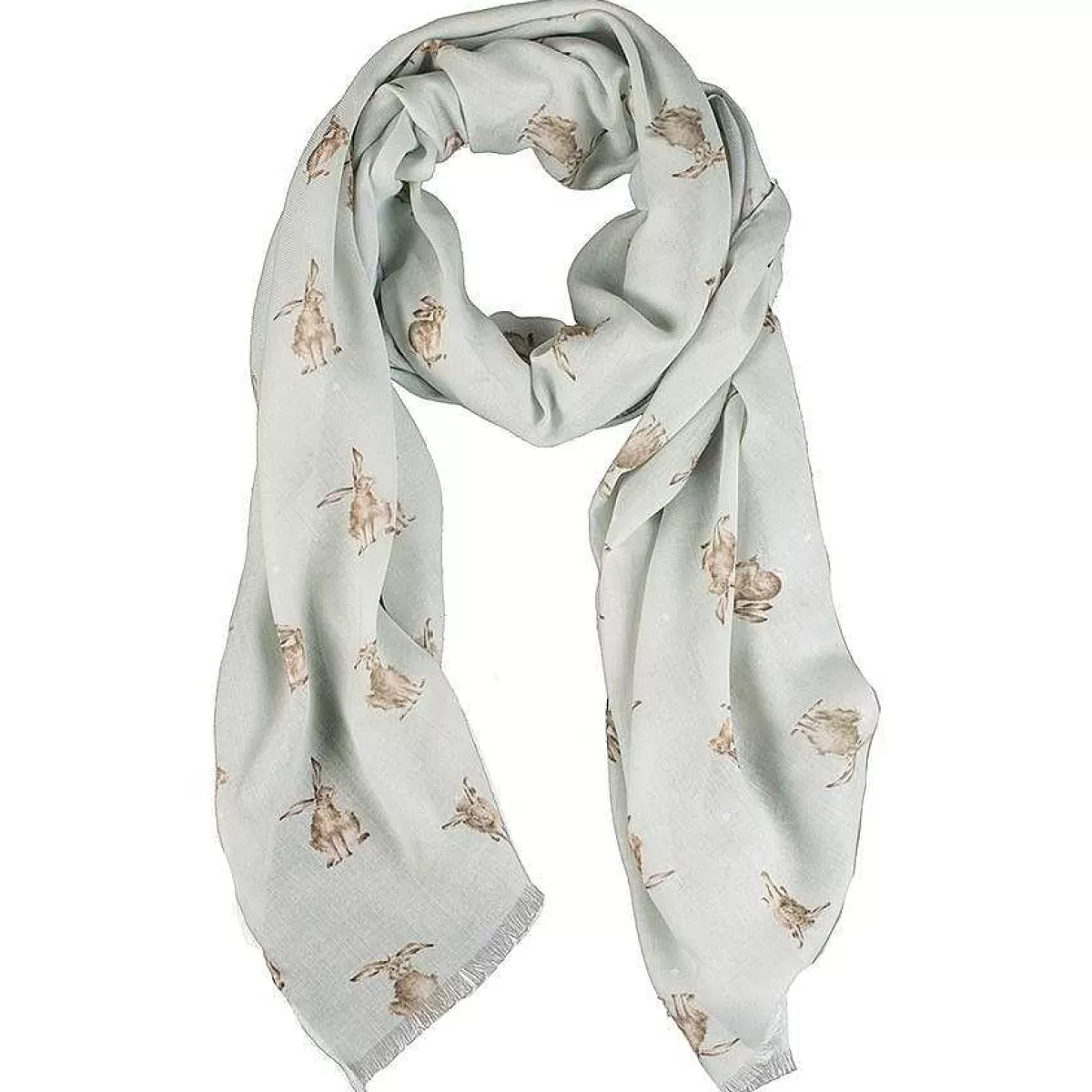 Scarves>Wrendale Designs Leaping Hare Scarf, Lightweight Womens Scarf