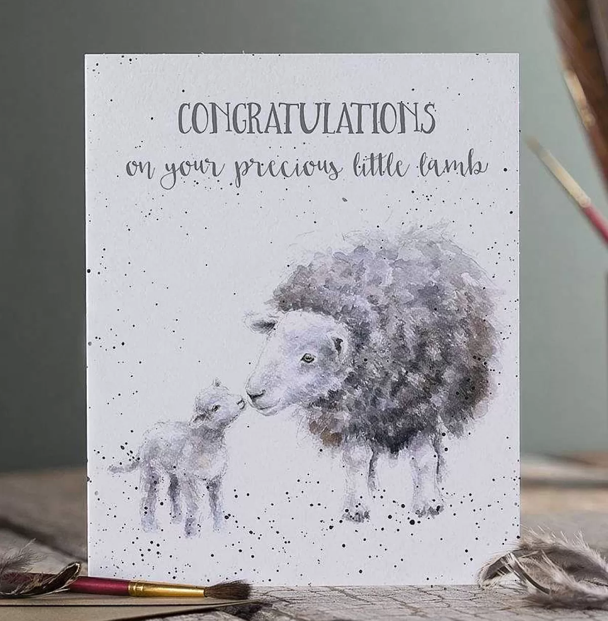 New Baby>Wrendale Designs Little Lamb' Lamb New Baby Card