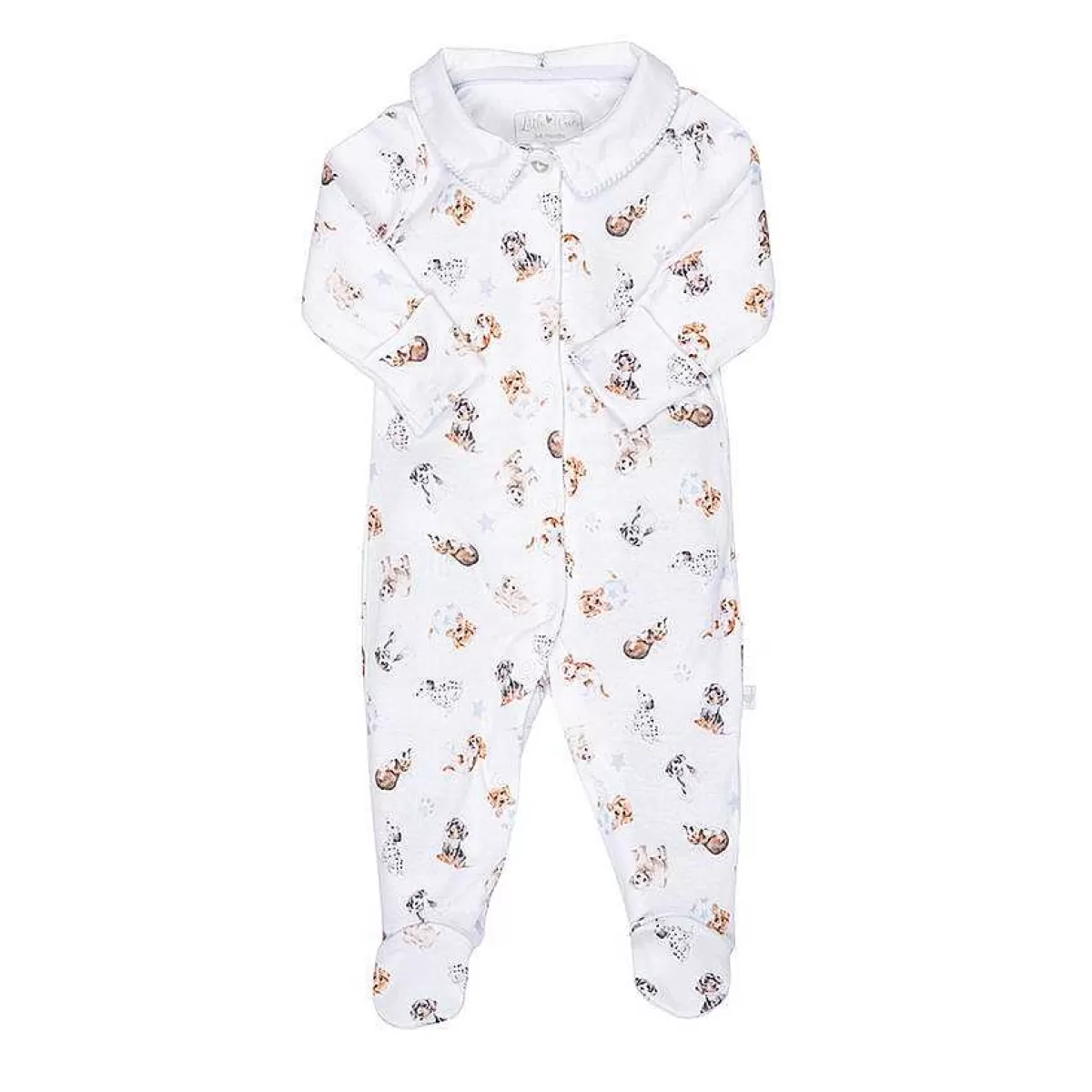 New Baby>Wrendale Designs Little Paws' Dog Patterned Sleepsuit