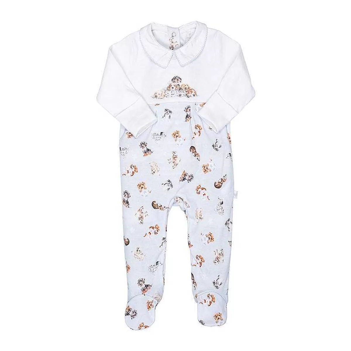 New Baby>Wrendale Designs Little Paws' Dog Printed Sleepsuit