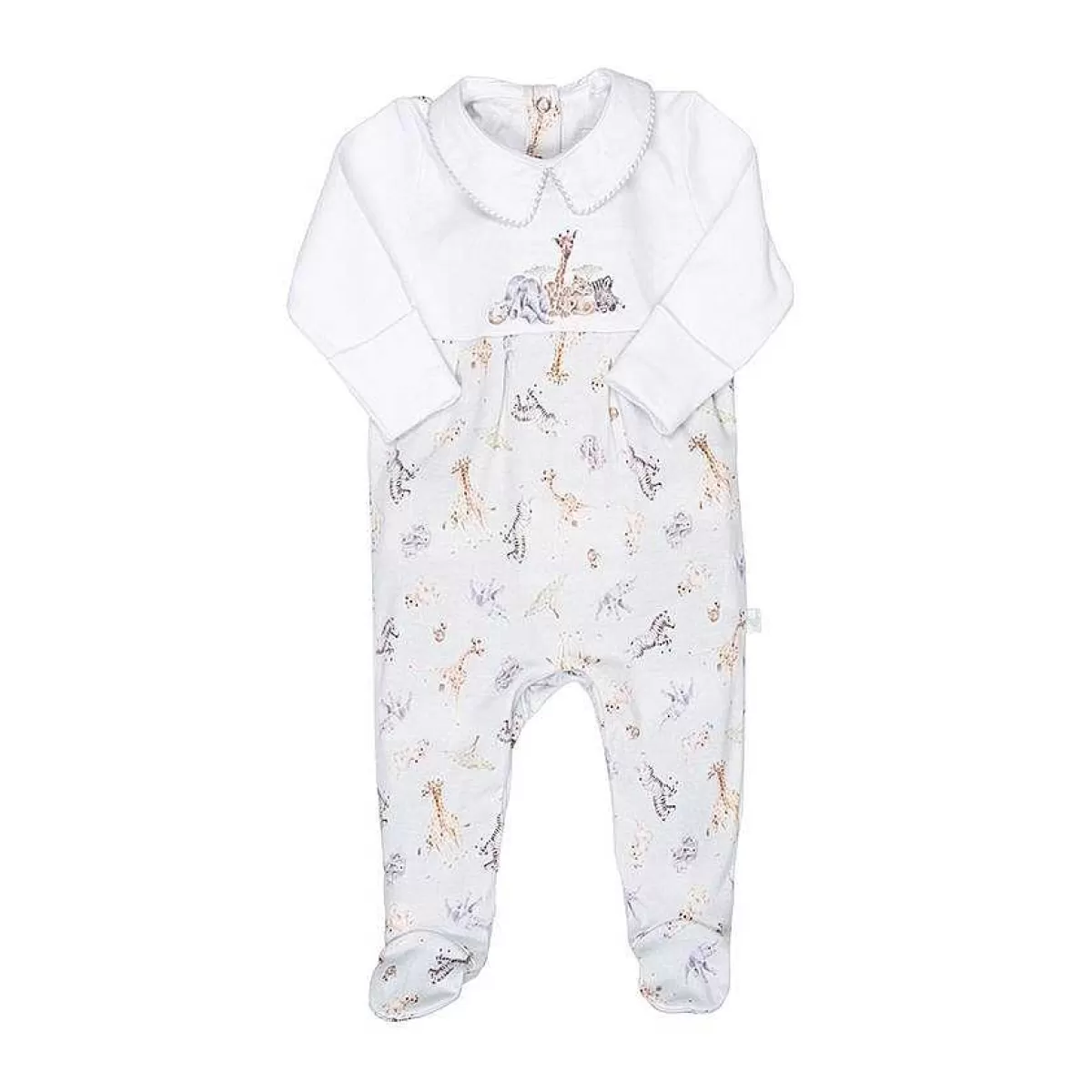 New Baby>Wrendale Designs Little Savannah' African Animal Printed Sleepsuit