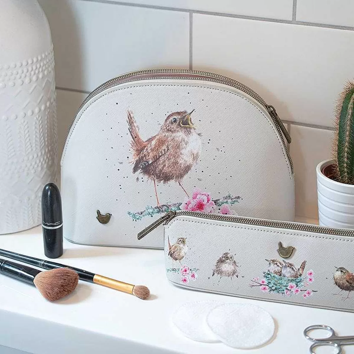 Cosmetic Bags>Wrendale Designs Little Tweets' Wren Medium Cosmetic Bag