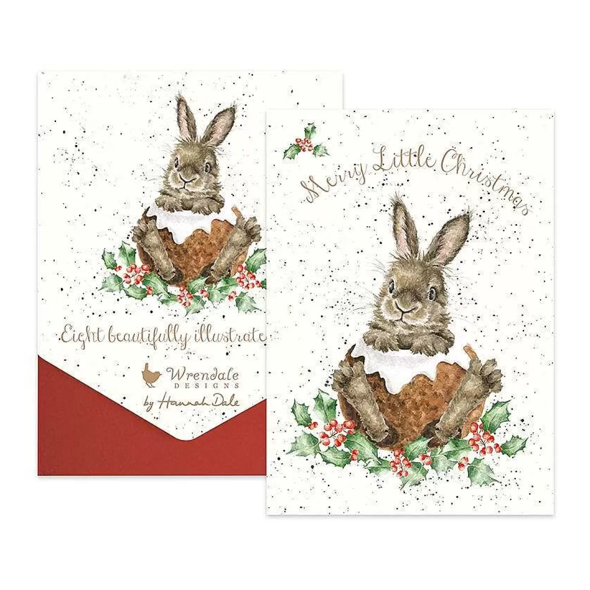 Boxed Christmas Cards>Wrendale Designs Merry Little Christmas Pudding' Rabbit Card Pack