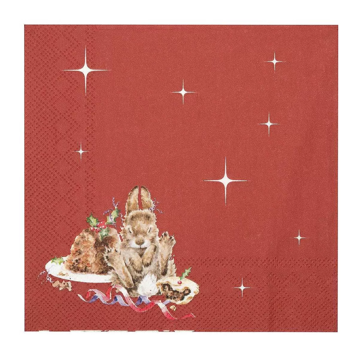 Napkins>Wrendale Designs Merry Little Christmas' Rabbit Lunch Napkin