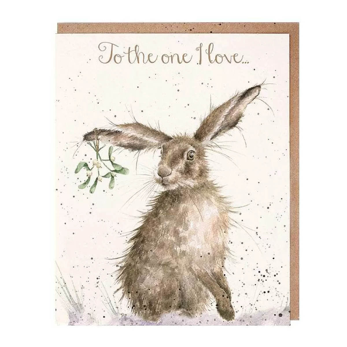 Single Relation Cards>Wrendale Designs Mistletoe' Hare Card