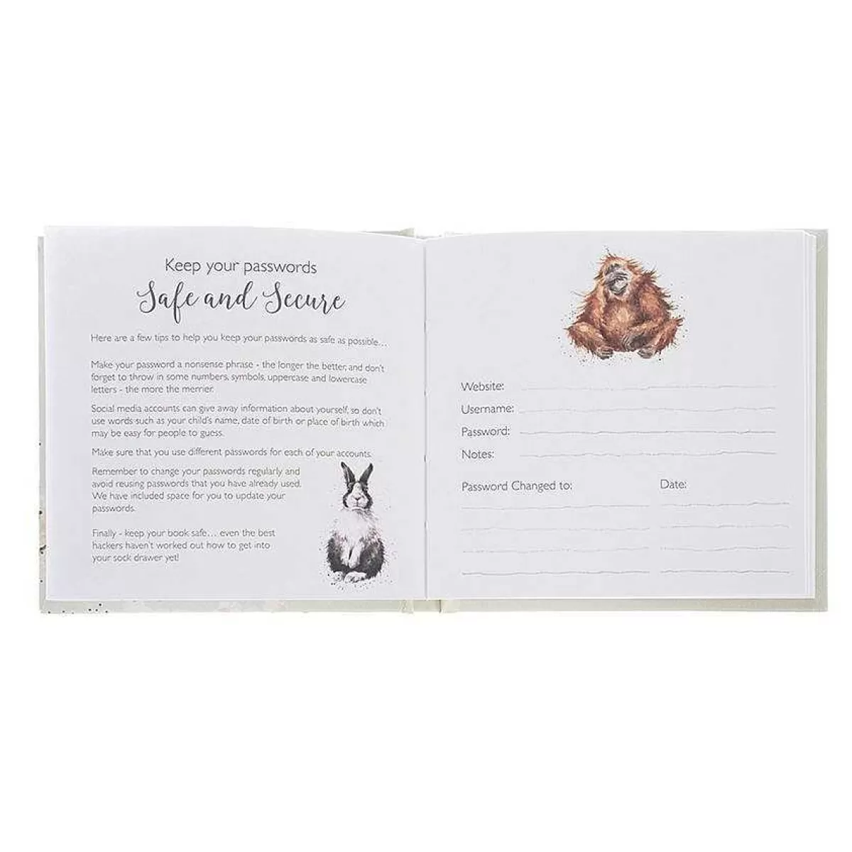 Password Books>Wrendale Designs New Beginnings' Hedgehog Password Book