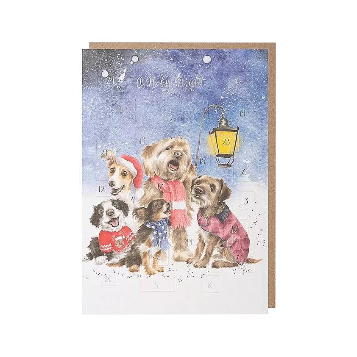 Advent Calendar Cards>Wrendale Designs O Holy Night' Dog Advent Calendar Card