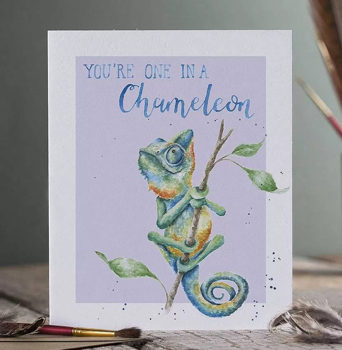 Anniversary>Wrendale Designs One In A Chameleon' Chameleon Card