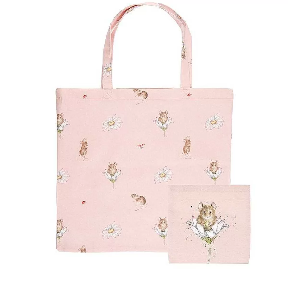 Canvas & Foldable Shopping Bags>Wrendale Designs Oops A Daisy' Mouse Foldable Shopper Bag