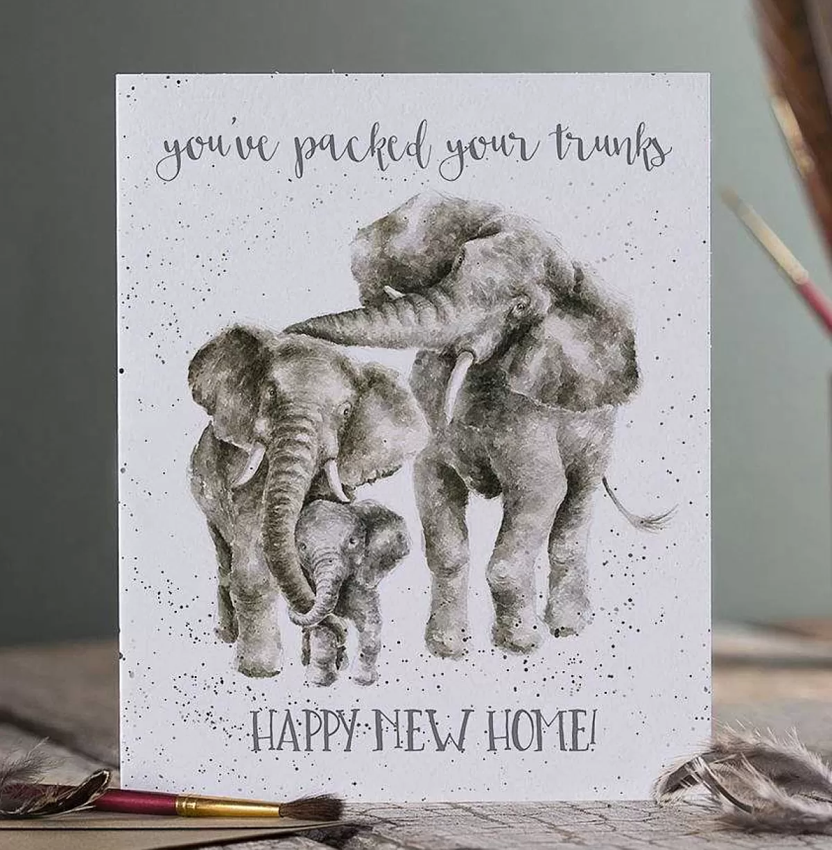 New Home>Wrendale Designs Packed Your Trunks' Elephant New Home Card