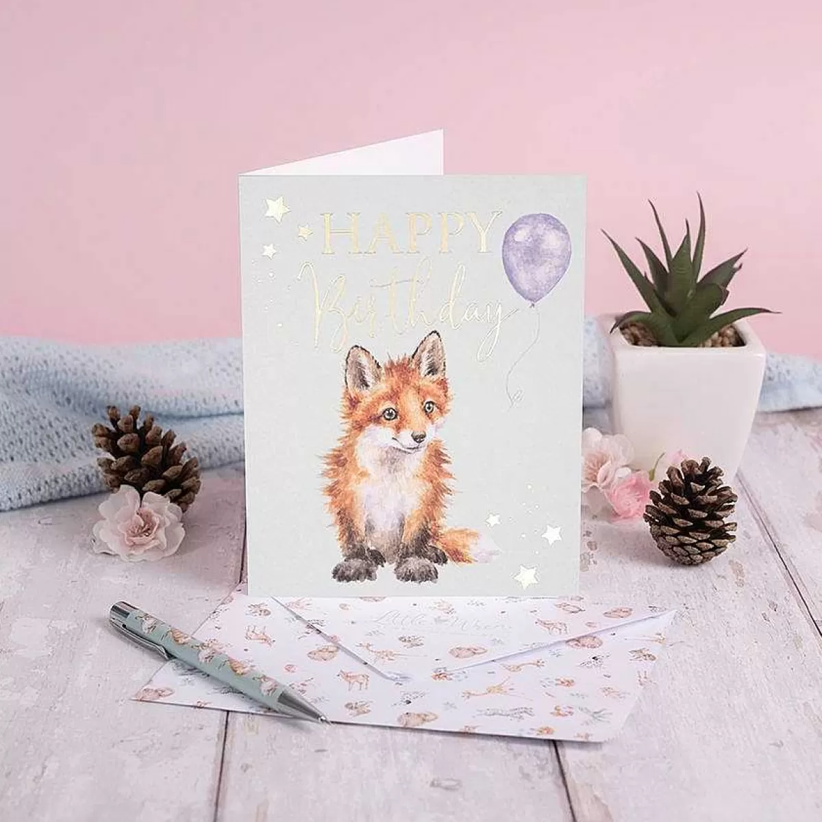 New Baby>Wrendale Designs Pawty Time' Fox Card