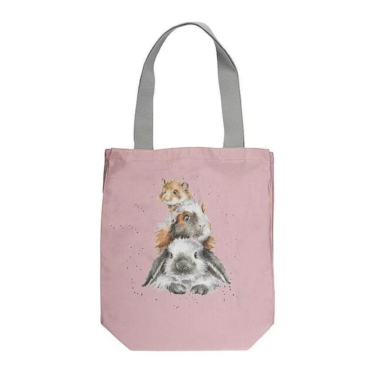 Canvas & Foldable Shopping Bags>Wrendale Designs Piggy In The Middle' Guinea Pig & Rabbit Canvas Bag