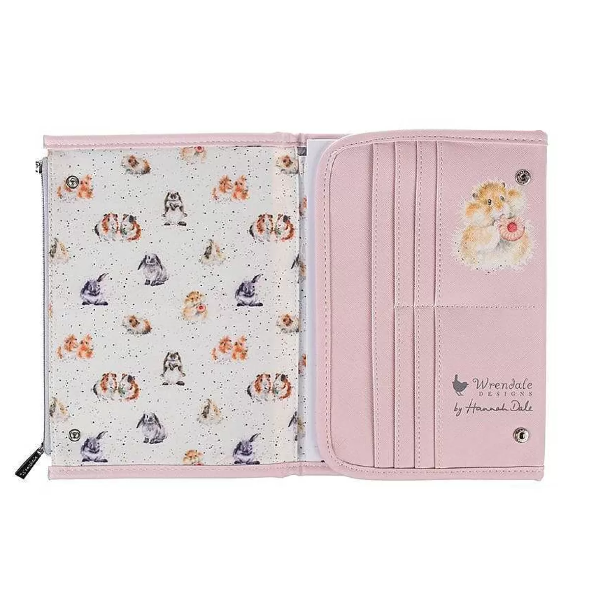 Notebook Wallets>Wrendale Designs Piggy In The Middle' Guinea Pig & Rabbit Notebook Wallet