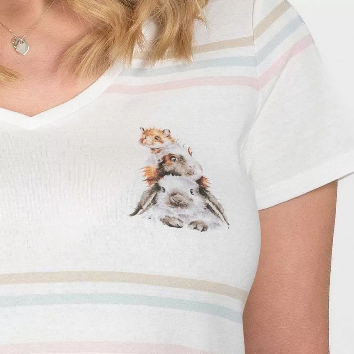 T-Shirts>Wrendale Designs Piggy In The Middle' Guinea Pig T-Shirt