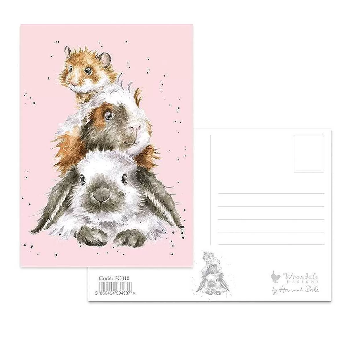 Postcards>Wrendale Designs Piggy In The Middle' Postcard