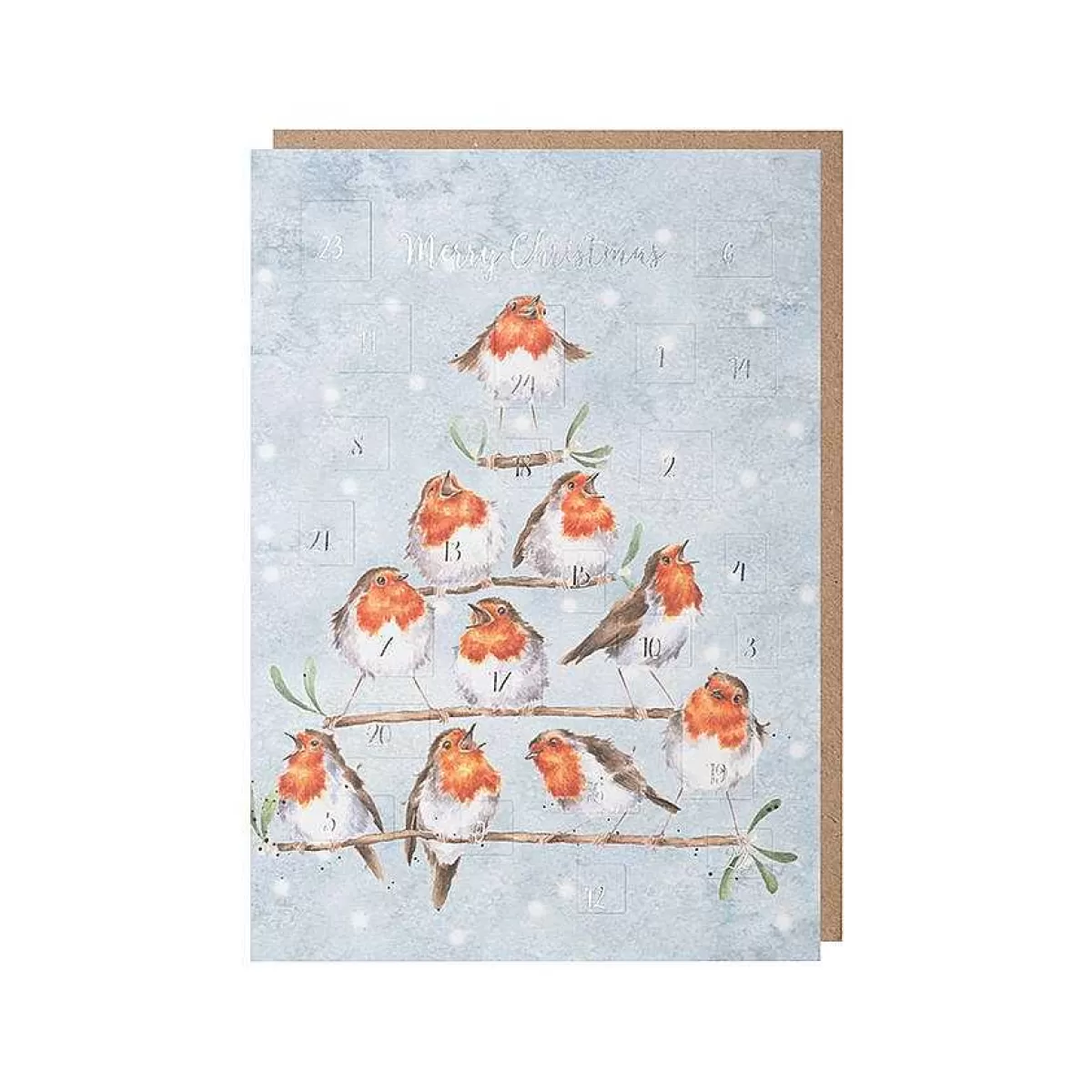 Advent Calendar Cards>Wrendale Designs Rockin Robins' Robin Advent Calendar Card