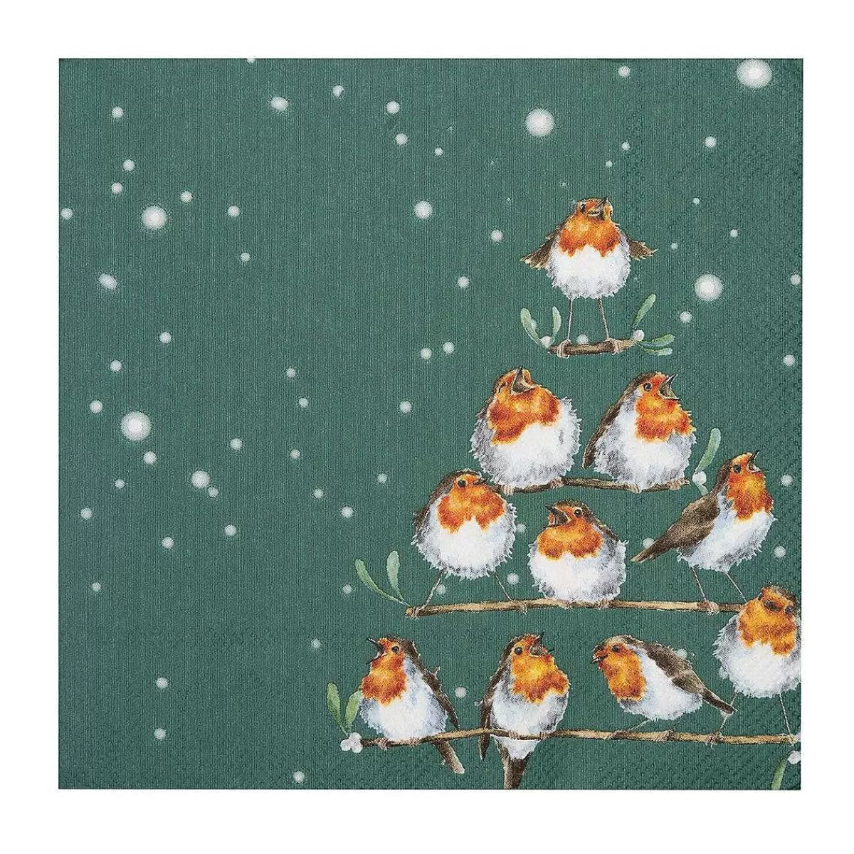 Napkins>Wrendale Designs Rockin' Robins' Robin Lunch Napkin