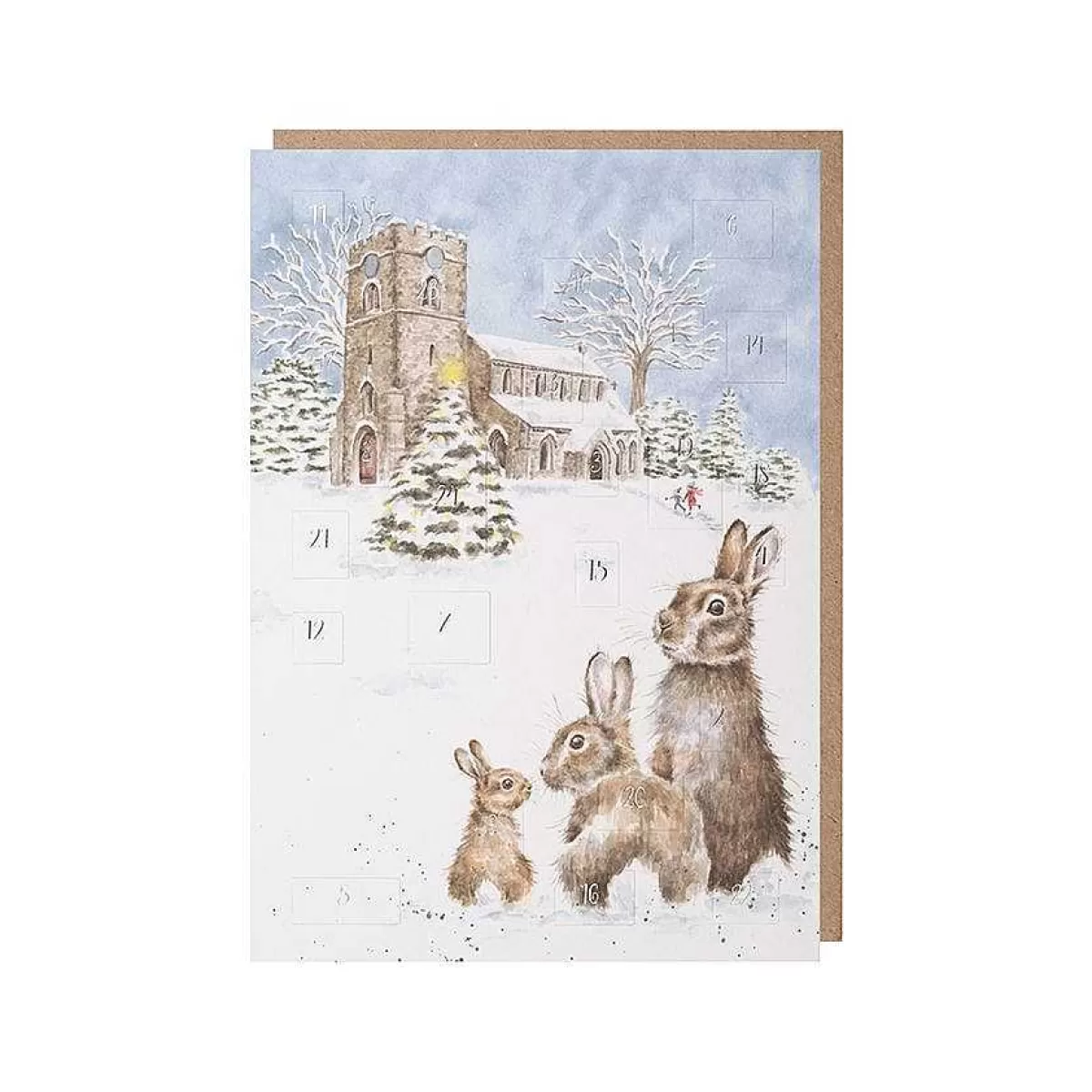 Advent Calendar Cards>Wrendale Designs Silent Night' Rabbit Advent Calendar Card