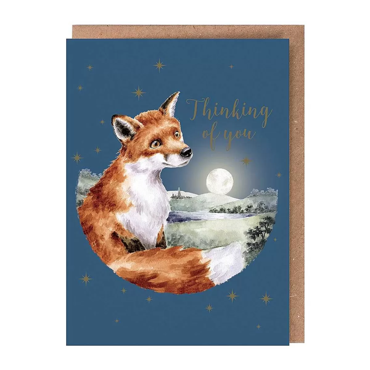 Thinking Of You>Wrendale Designs Stargazing' Fox Thinking Of You Card