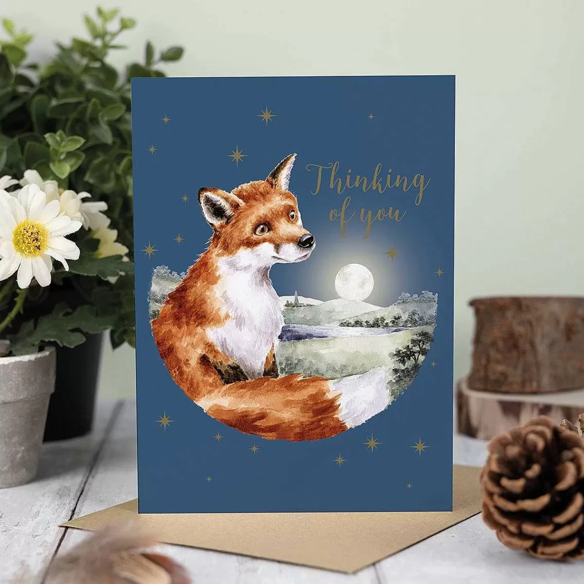 Thinking Of You>Wrendale Designs Stargazing' Fox Thinking Of You Card