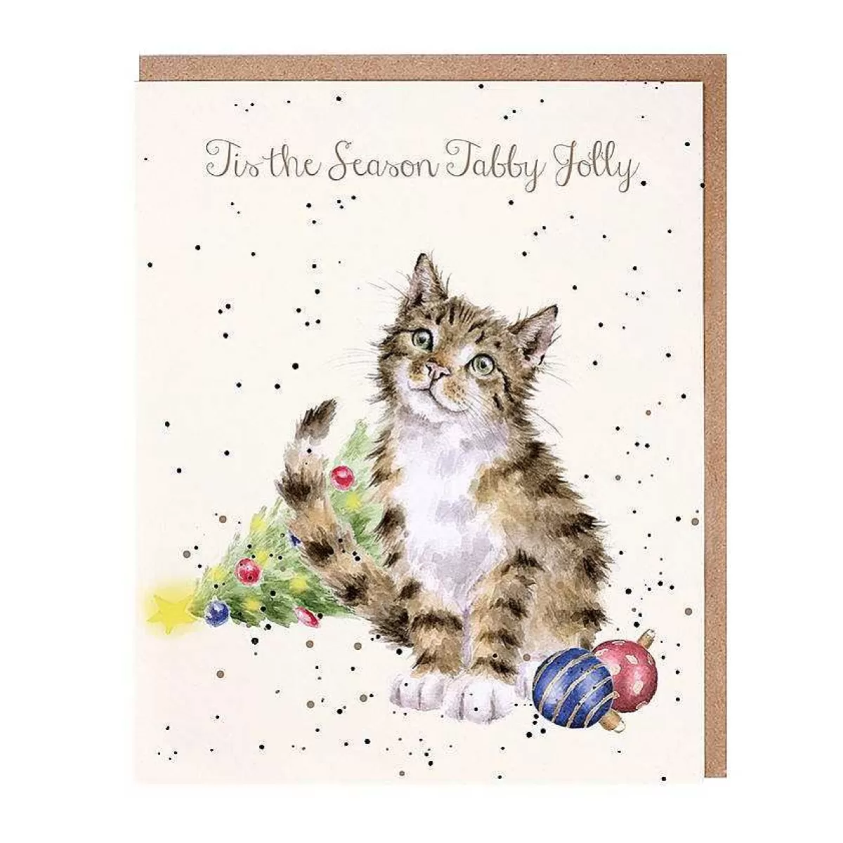 Single Christmas Cards>Wrendale Designs Tabby Jolly' Cat Card