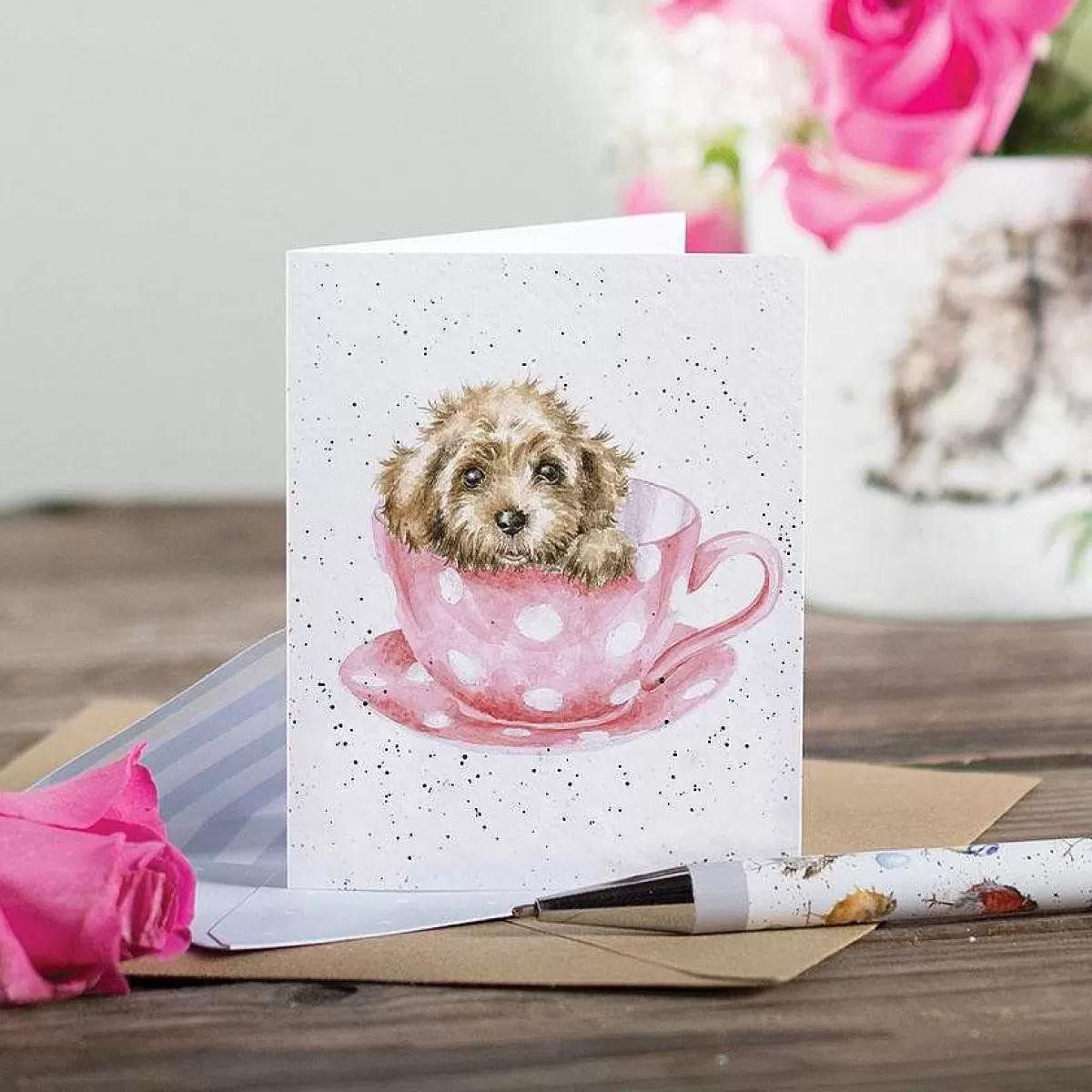 Gift Enclosure Cards>Wrendale Designs Teacup Pup' Puppy Enclosure Card