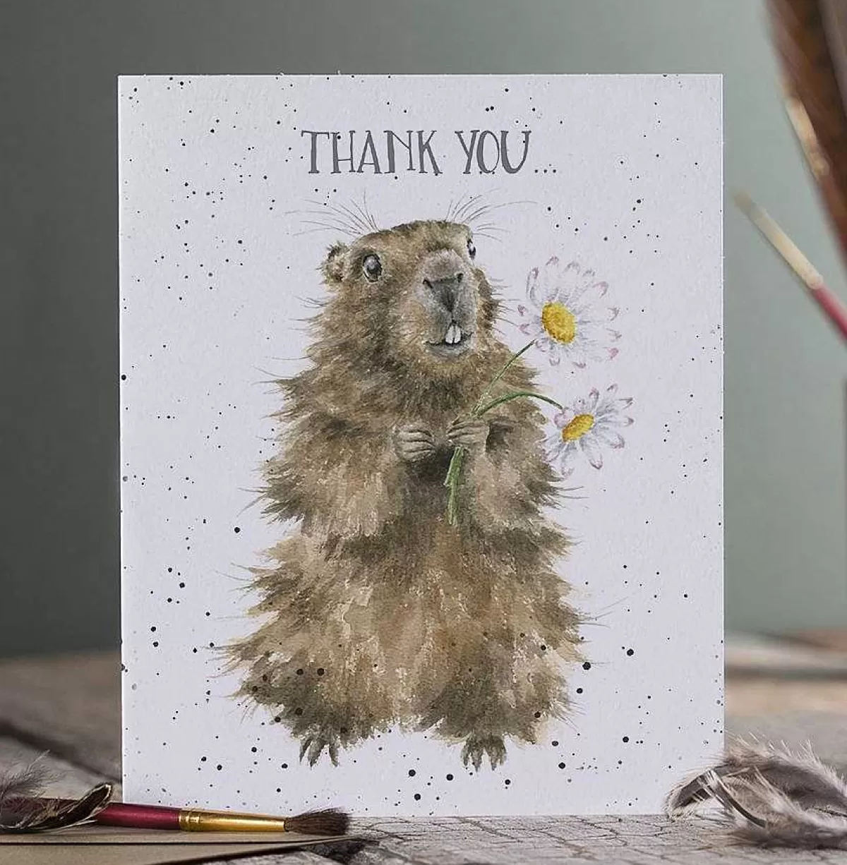 Thank You>Wrendale Designs Thank You' Marmot Thank You Card