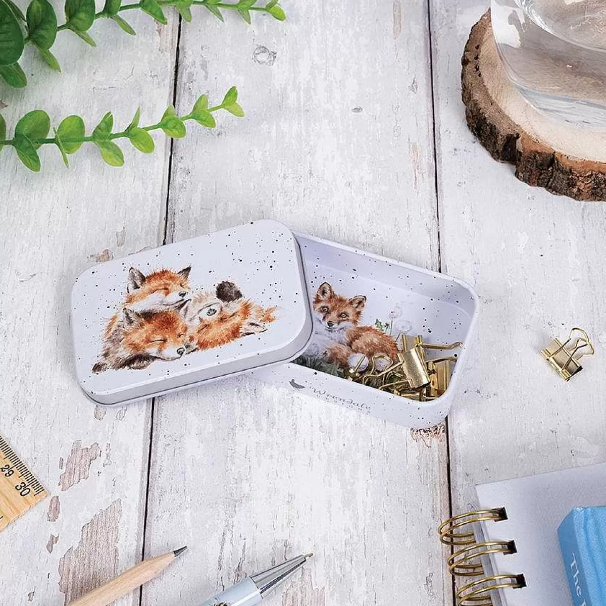 Mini Gift Tins>Wrendale Designs The Afternoon Nap' Fox Mini Gift Tin