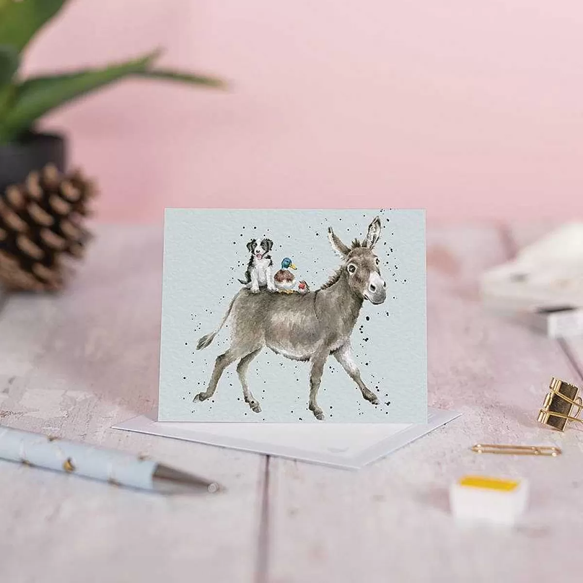 Gift Enclosure Cards>Wrendale Designs The Donkey Ride' Donkey Enclosure Card