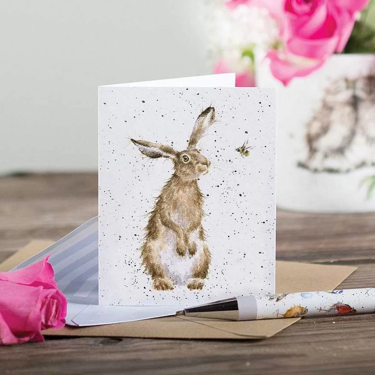 Gift Enclosure Cards>Wrendale Designs The Hare And The Bee' Hare Enclosure Card