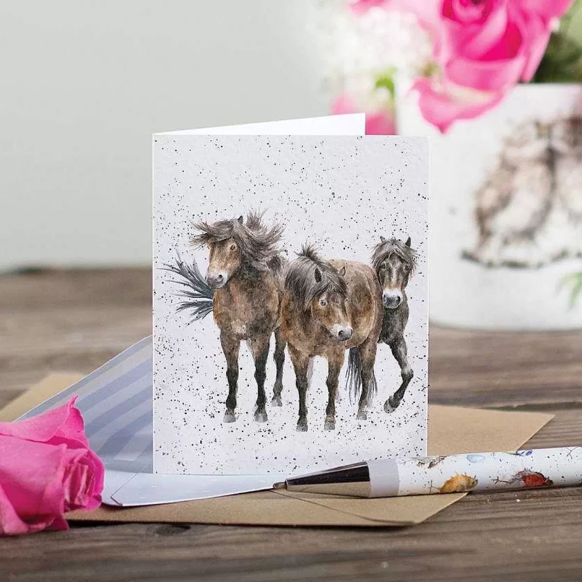 Gift Enclosure Cards>Wrendale Designs Three Amigos' Horse Enclosure Card