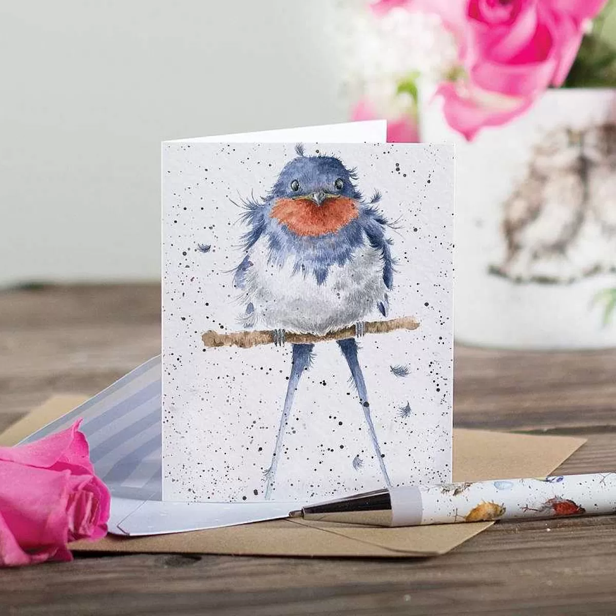 Gift Enclosure Cards>Wrendale Designs True Blue' Swallow Enclosure Card