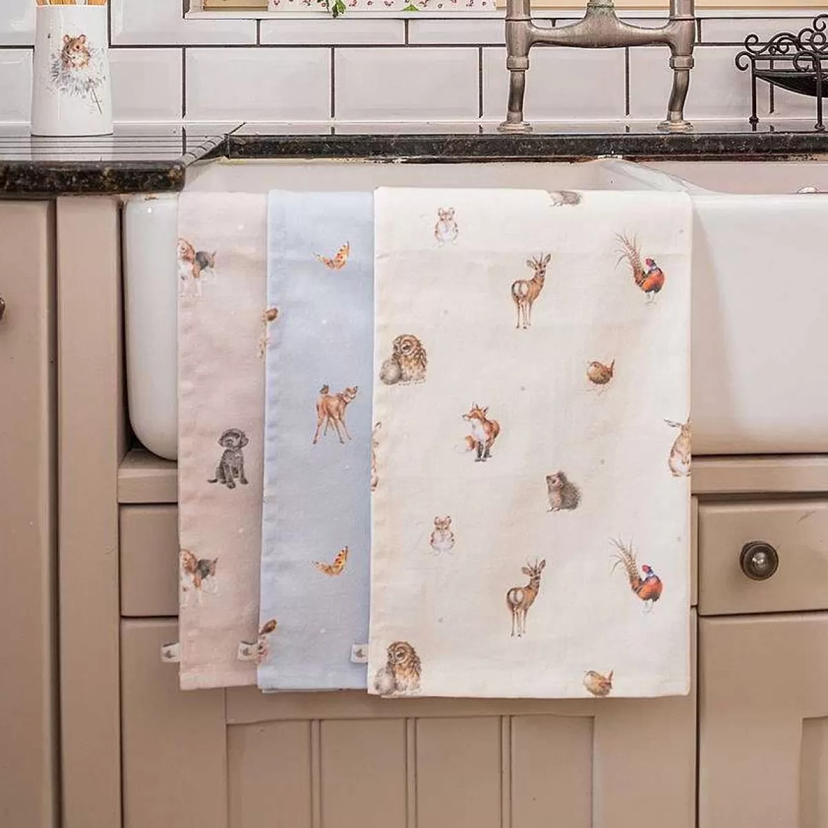 Kitchen Textiles>Wrendale Designs Woodlanders' Woodland Animal Dish Towel